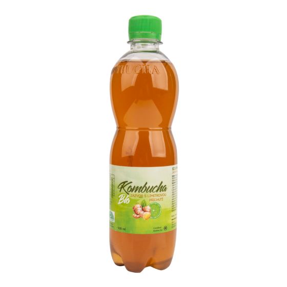 Kombucha zázvor s limetkovou príchuťou 500 ml BIO   STEVIKOM