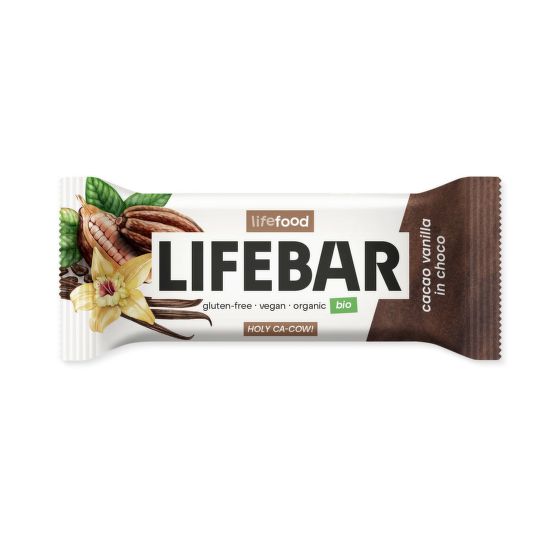 Tyčinka Lifebar kakaové bôby s vanilkou 40 g BIO   LIFEFOOD