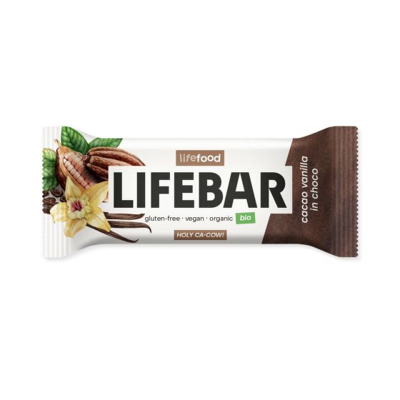 Tyčinka Lifebar kakaové bôby s vanilkou RAW 40 g BIO   LIFEFOOD
