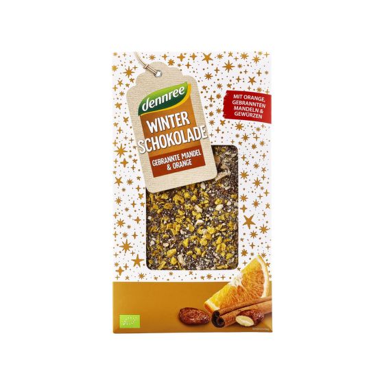 Čokoláda pomaranč a mandle 100 g BIO   DENNREE