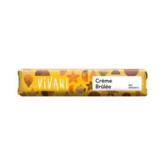 Tyčinka mliečna čokoláda Creme brulée 40 g BIO   VIVANI