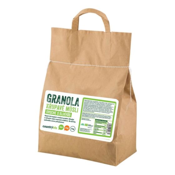 Granola - Chrumkavé ovsené müsli ovocné s brusnicou 5 kg BIO   COUNTRY LIFE