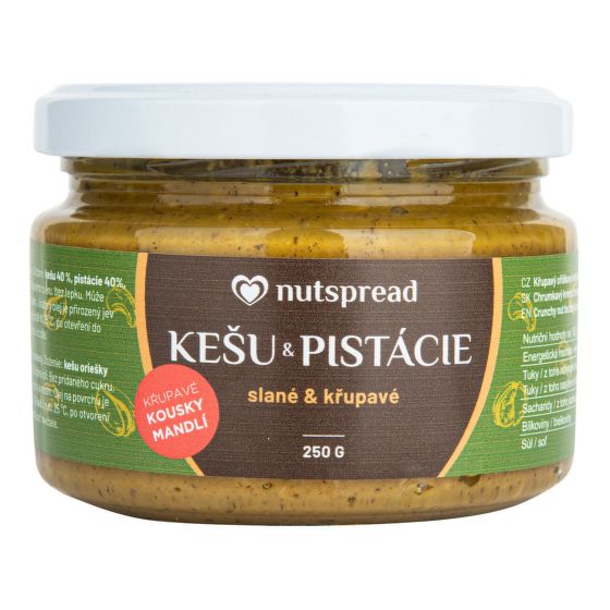 Krém Chrumkavé slané kešu a pistácie 250 g   NUTSPREAD