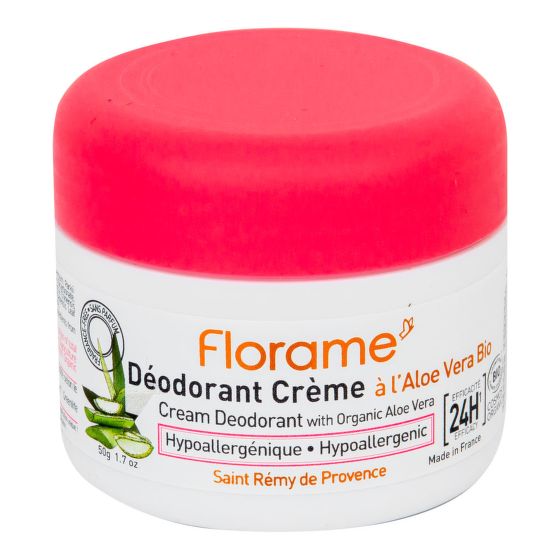 Dezodorant krémový 24h hypoalergénny s aloe vera 50 g BIO   FLORAME