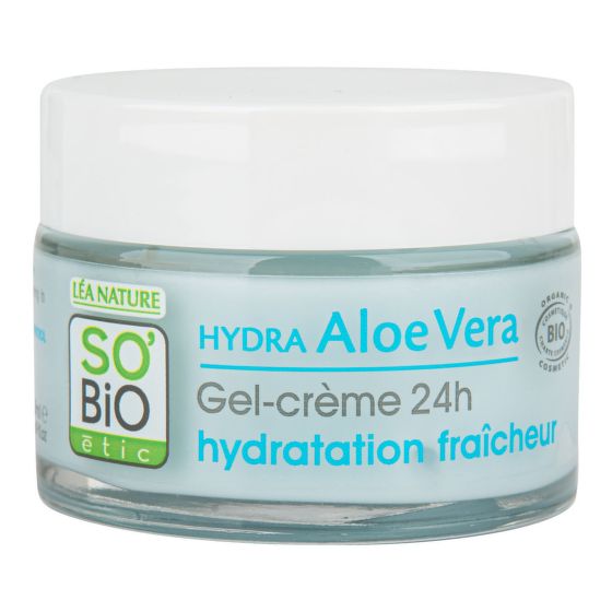 Gél-krém Aloe vera — hydratácie a sviežosť 24h — pre normálnu až zmiešanú pleť 50 ml BIO   SO'BiO étic