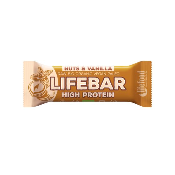 Tyčinka Lifebar proteín oriešková s vanilkou 47 g BIO   LIFEFOOD