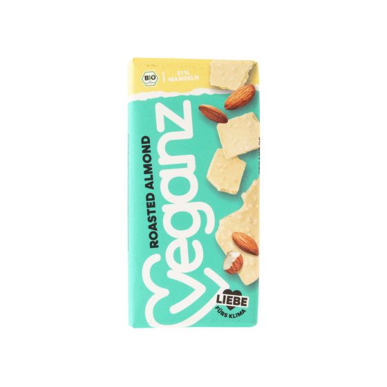 Čokoláda vegan biela s mandľami 80 g BIO   VEGANZ