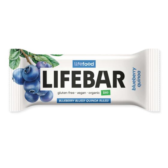 Tyčinka Lifebar čučoriedková s quinoou RAW 40 g BIO   LIFEFOOD