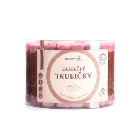 Trubičky jablkové s jahodovým jogurtom dóza 540 g   BIOPRODUKT JT