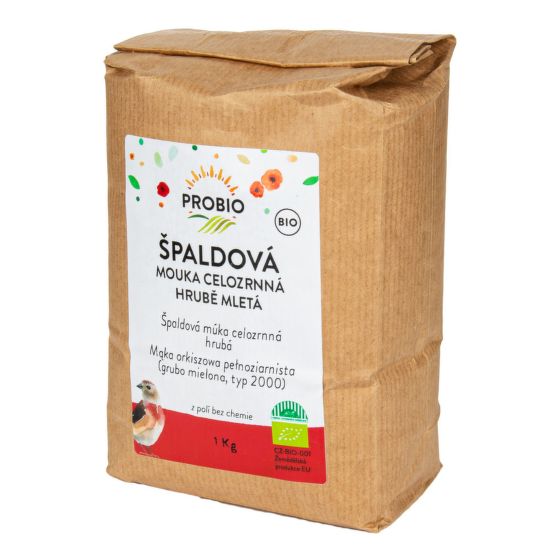 VÝPREDAJ!!!Múka špaldová celozrnná hrubo mletá 1 kg BIO   PROBIO