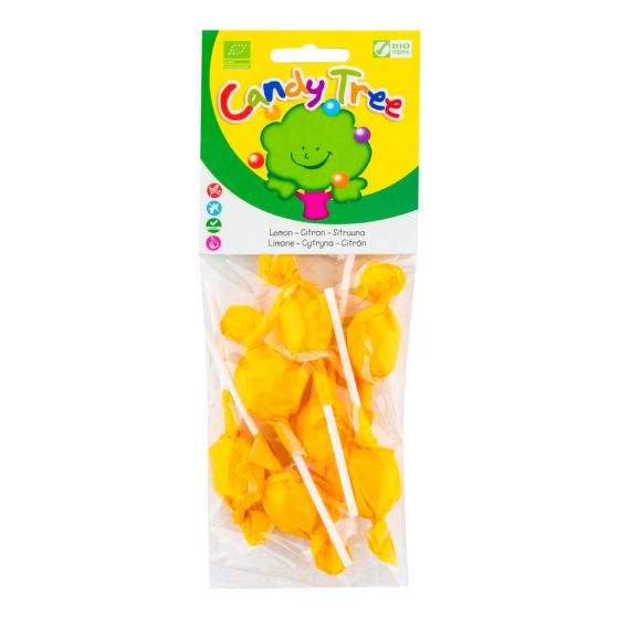 Lízanky s príchuťou citrónu bezlepkové 7x10 g BIO   CANDY TREE