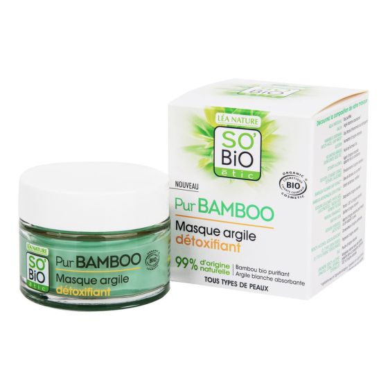 Detoxikačná pleťová maska s ílom – rada Pur BAMBOO 50 ml BIO   SO’BiO étic