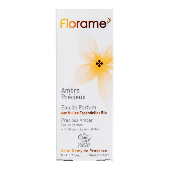 Parfumová voda prírodná AMBRE PRÉCIEUX — drahocenný jantár 50 ml BIO   FLORAME