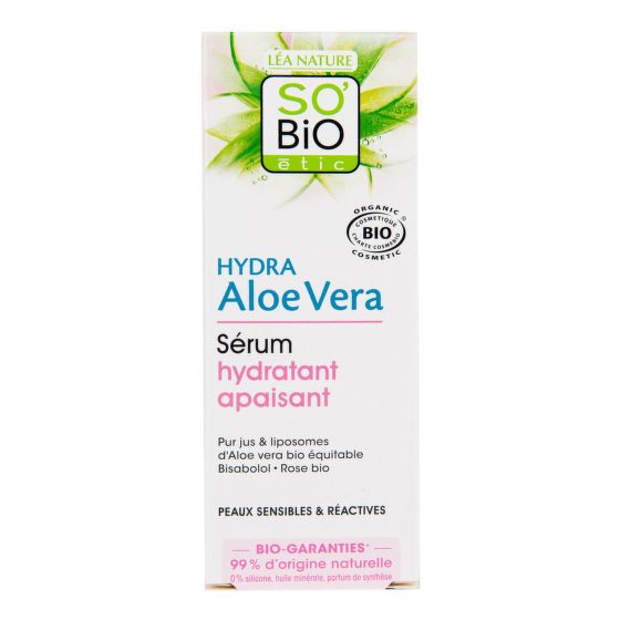 Sérum pleťové Aloe vera — upokojenie a hydratácia pre citlivú pleť 30 ml BIO   SO’BiO étic