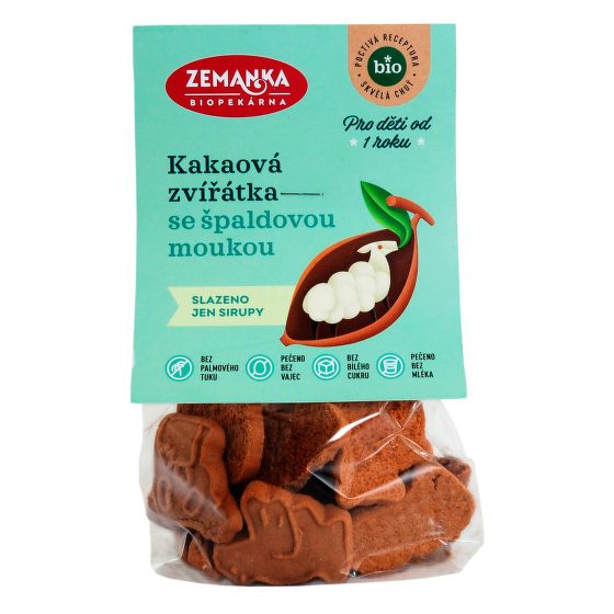 Zvieratka špaldové kakaové 100 g BIO   ZEMANKA