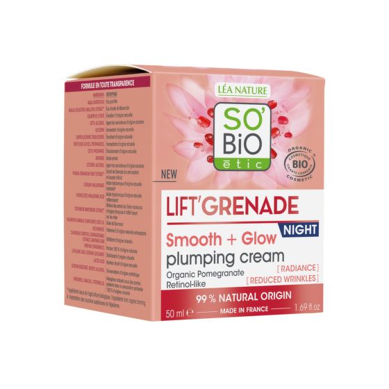 Krém nočný rozjasňujúci proti vráskam Lift'Grenade 50 ml BIO   SO’BiO étic