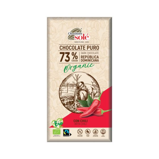Čokoláda horká s čili 100 g BIO   SOLÉ