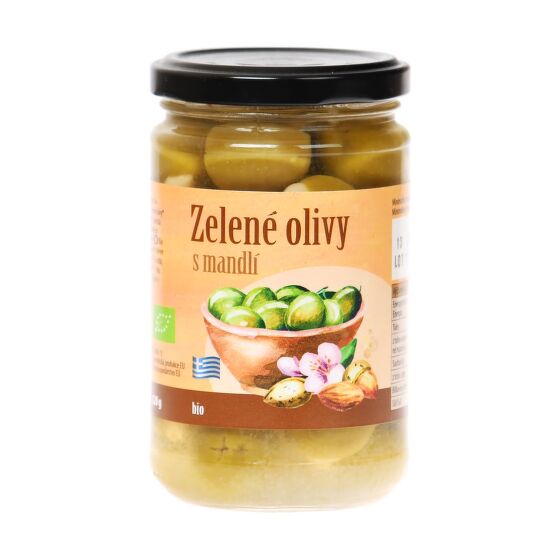 Olivy zelené plnené mandľou 320 g BIO   BIO NEBIO