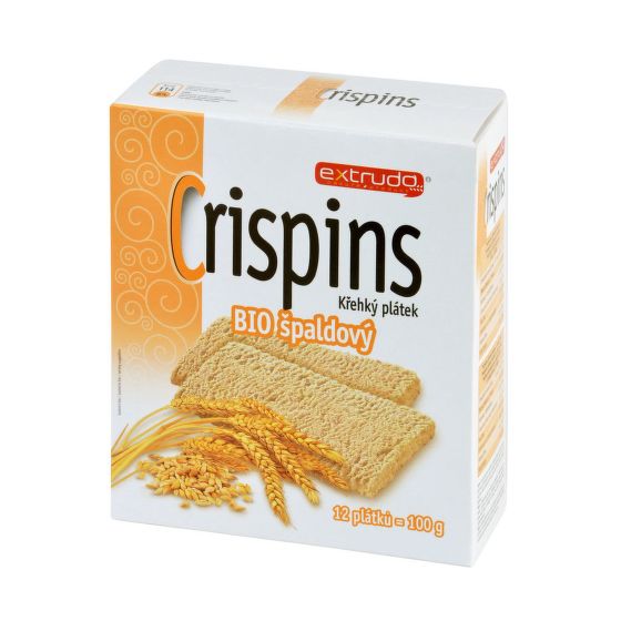 VÝPRODEJ!!!Chlebíček viaczrnný špaldový Crispins 100 g BIO   EXTRUDO