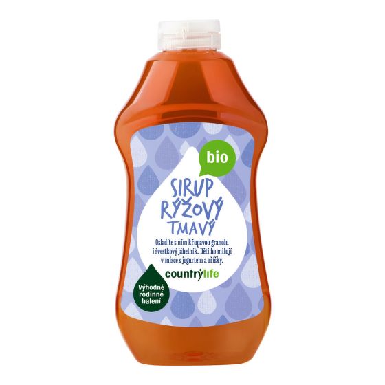 Sirup ryžový tmavý 874 ml/1200 g BIO   COUNTRY LIFE