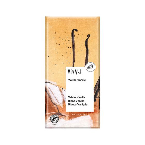Čokoláda biela s vanilkou 80 g BIO   VIVANI