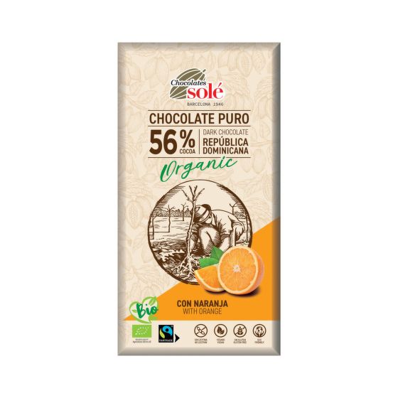 Čokoláda horká pomarančová 100 g BIO   SOLÉ