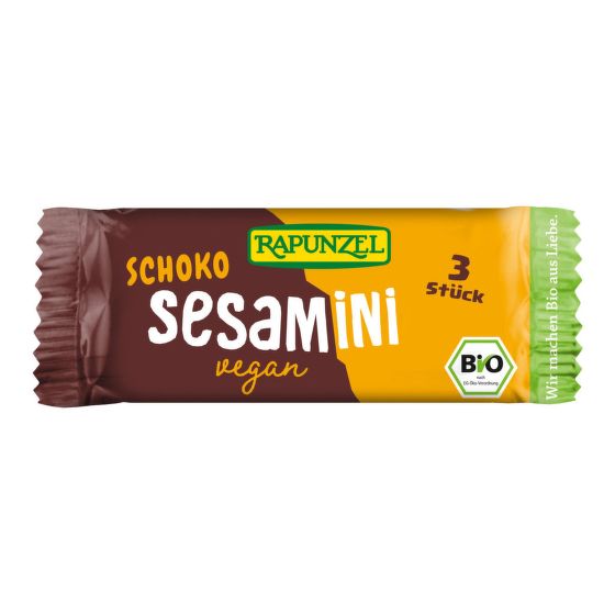 Plátky sezamové v horkej čokoláde vegán 27 g BIO   RAPUNZEL