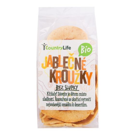 Jablčné krúžky sušené bez šupky 60 g BIO   COUNTRY LIFE