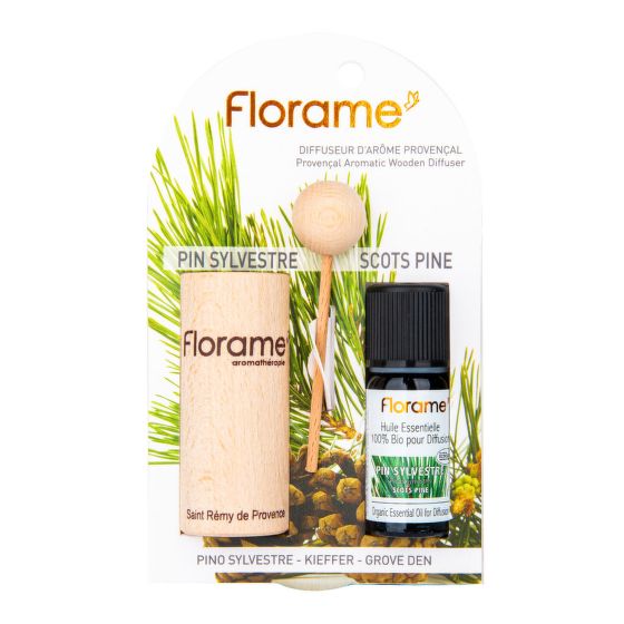 Difuzér provensálský drevený + éterický olej Borovica 10 ml BIO FLORAME