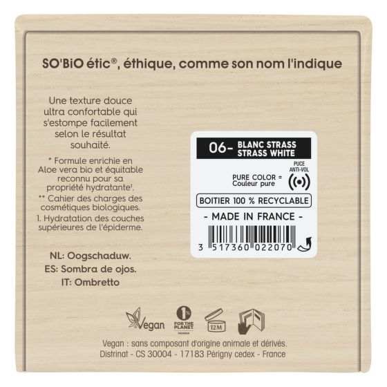 Tiene očné prírodné 06 biely drahokam PURE COLOR 3 g BIO   SO'BiO étic