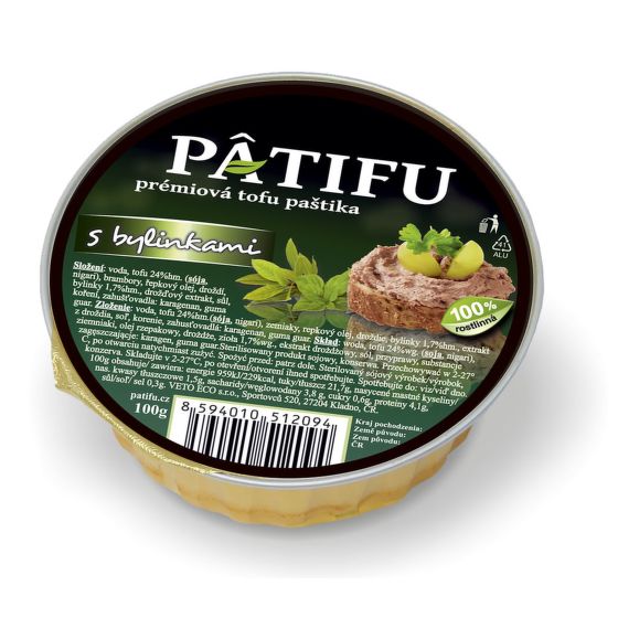 Paštéta PATIFU s bylinkami 100 g   VETO ECO