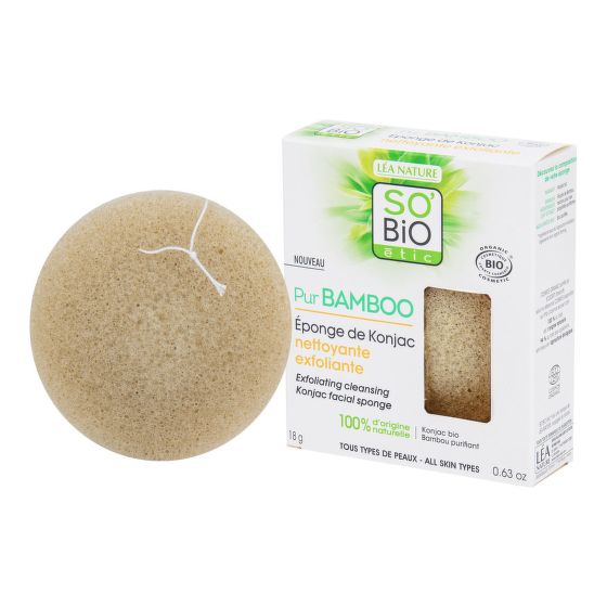 Špongia konjac s bambusom – exfoliačné čistenie pleti – rada Pur BAMBOO 18 g   SO’BiO étic