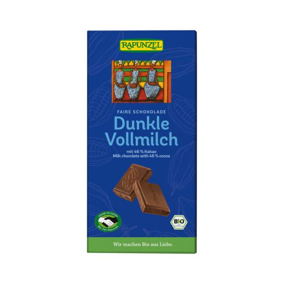 Mliečna tmavá čokoláda 46% 100 g BIO   RAPUNZEL