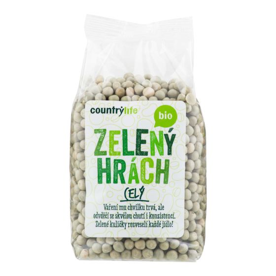 Hrach zelený celý 500 g BIO   COUNTRY LIFE