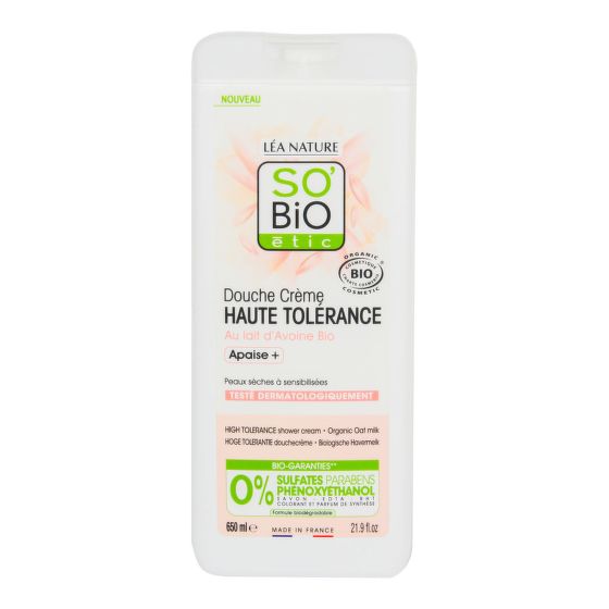 Krém sprchový HAUTE toleranciu s ovseným mliekom 650 ml BIO   SO’BiO étic