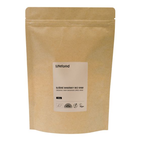 Banániky sušené RAW 500 g BIO   LIFEFOOD
