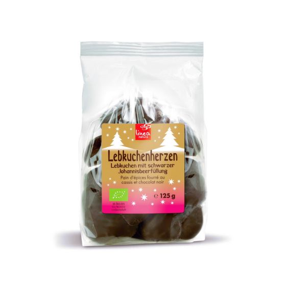 Perníčky v čokoláde s náplňou z čiernych ríbezlí 125 g BIO   LINEA NATURA