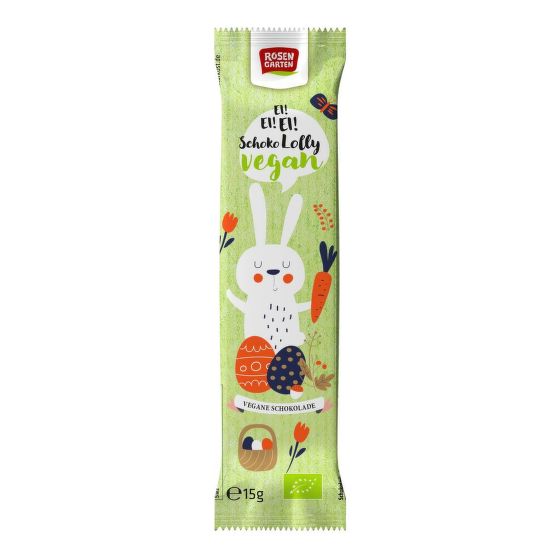 Lízatko vegan čokoláda zajačik 15 g BIO   ROSENGARTEN