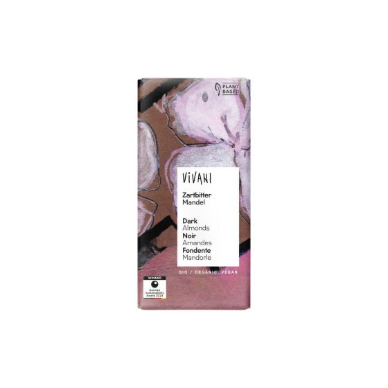 Čokoláda horká s mandľami 100 g BIO   VIVANI