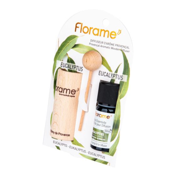 Difuzér provensálský drevený + éterický olej Eukalyptus 10 ml BIO FLORAME