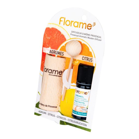 Difuzér provensálský drevený + éterický olej Citrusové plody 10 ml BIO FLORAME