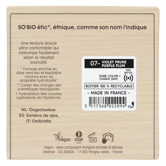 Tiene očné prírodné 07 fialová slivka PURE COLOR 3 g BIO   SO'BiO étic