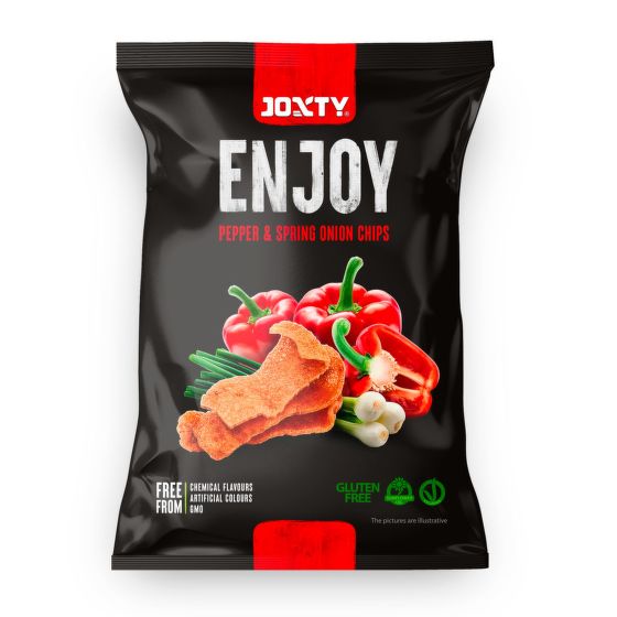 Chipsy zemiakové s červenou paprikou a jarnou cibuľkou 40 g   JOXTY ENJOY CHIPS