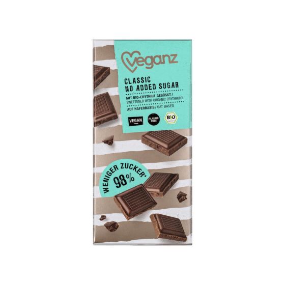 Čokoláda vegan bez pridaného cukru Classic 80 g BIO   VEGANZ