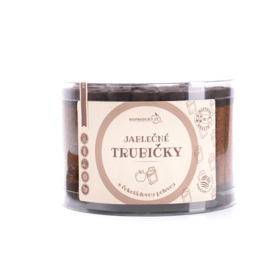 Trubičky jablkové s čokoládou dóza 540 g   BIOPRODUKT JT