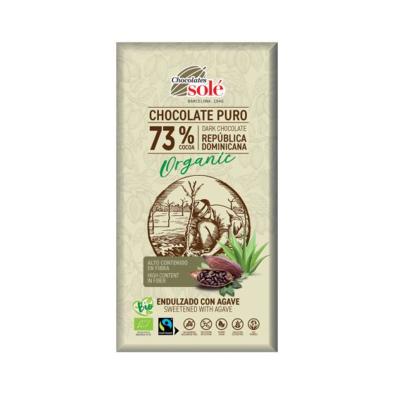 Čokoláda horká so sirupom z agáve 100 g BIO   SOLÉ