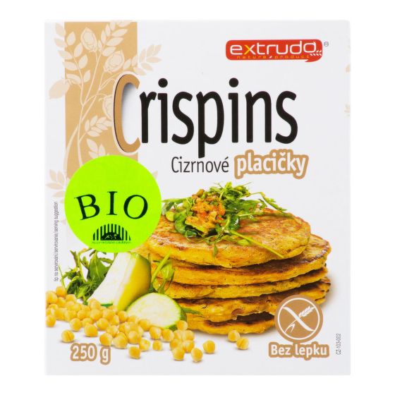 Placičky cícerové Crispins bezlepkové 250 g BIO   EXTRUDO