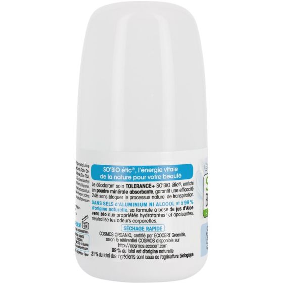 Dezodorant prírodný 24 h Tolerancia + s aloe vera 50 ml BIO   SO’BiO étic