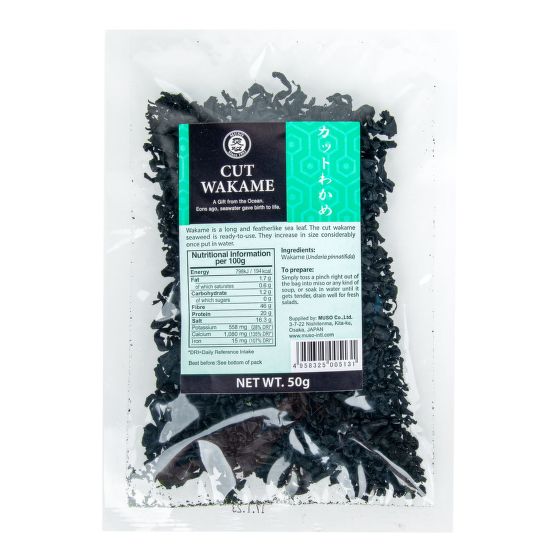 Morské riasy Wakame kúsky 50 g   MUSO