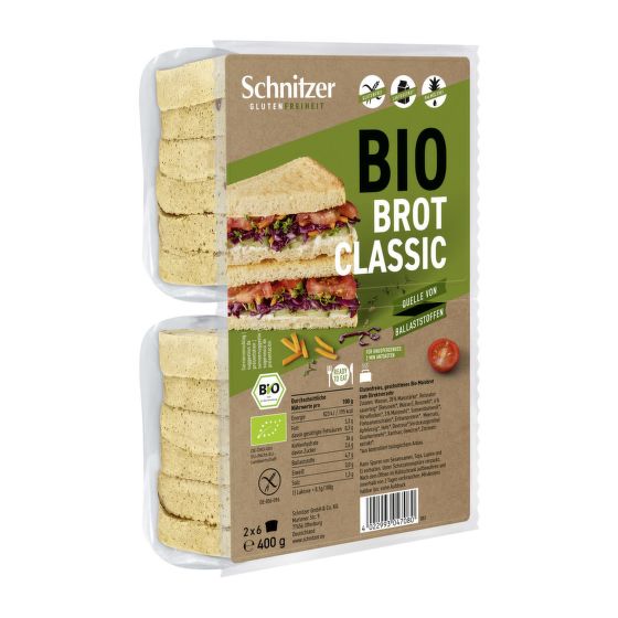 Chlieb toastový klasik bezlepkový 400 g BIO   SCHNITZER
